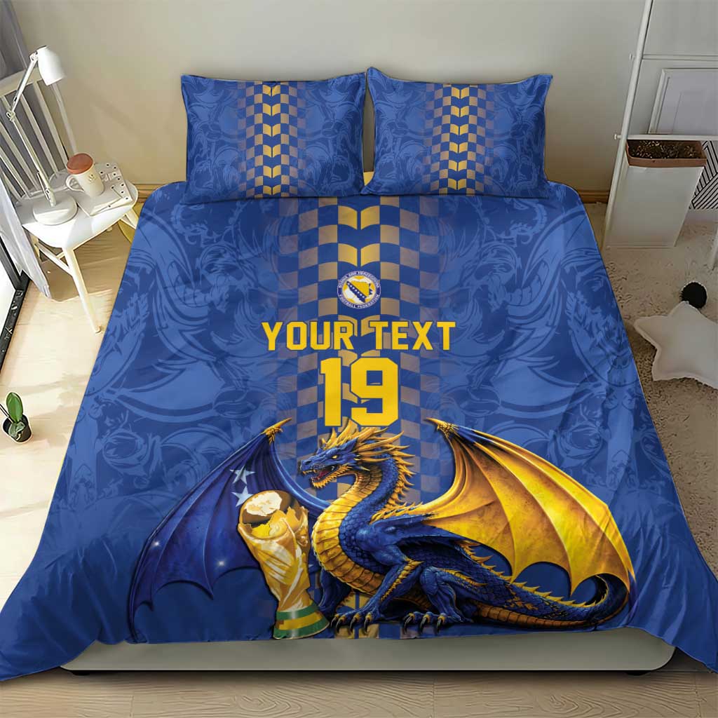 Custom World Football Bosnia and Herzegovina Bedding Set Go Zmajevi Dragons Road To 2026