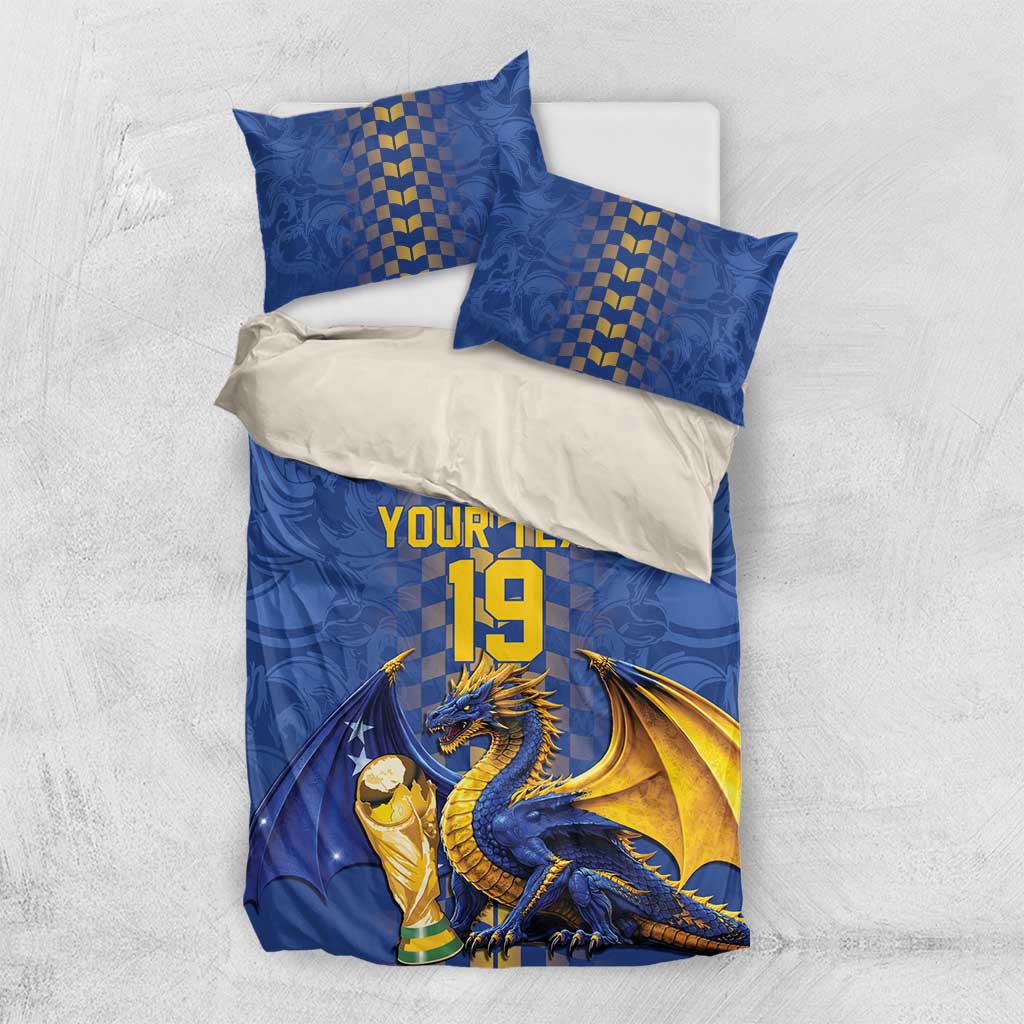 Custom World Football Bosnia and Herzegovina Bedding Set Go Zmajevi Dragons Road To 2026