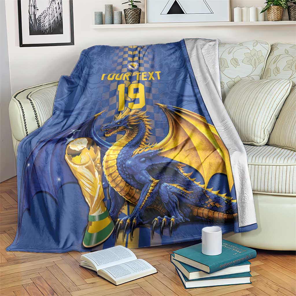 Custom World Football Bosnia and Herzegovina Blanket Go Zmajevi Dragons Road To 2026