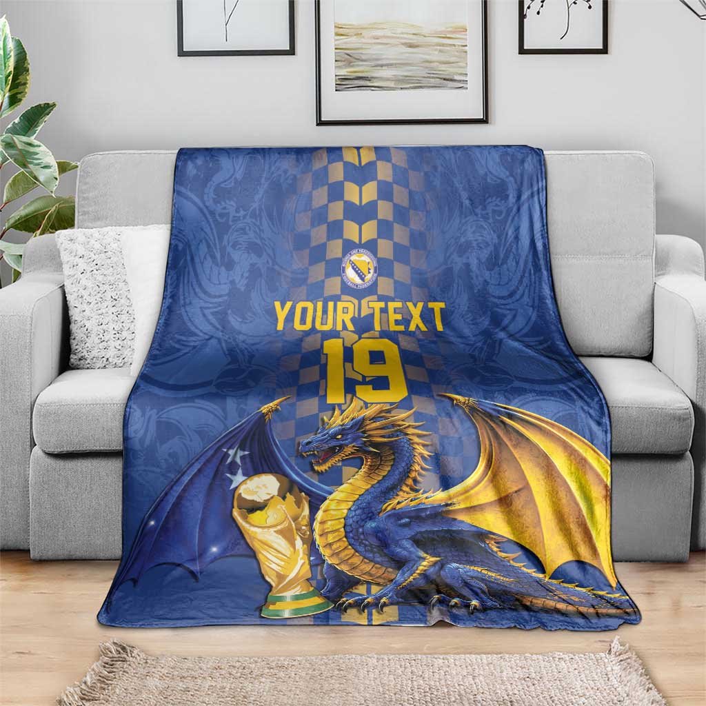Custom World Football Bosnia and Herzegovina Blanket Go Zmajevi Dragons Road To 2026