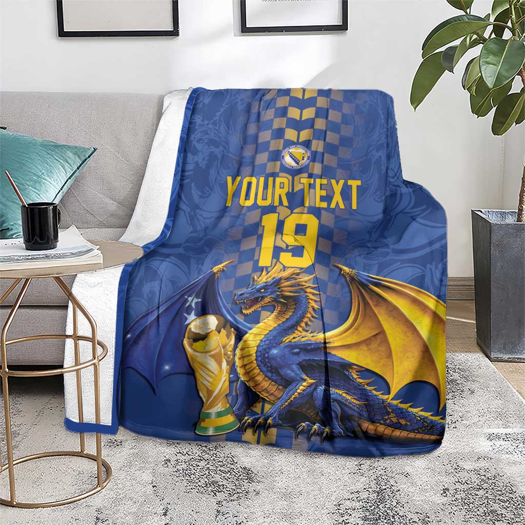 Custom World Football Bosnia and Herzegovina Blanket Go Zmajevi Dragons Road To 2026