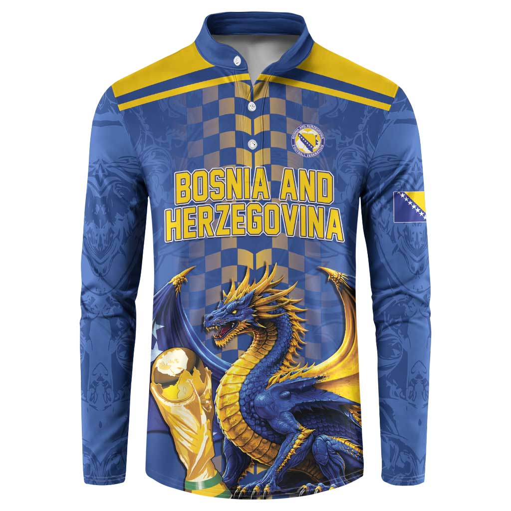 Custom World Football Bosnia and Herzegovina Button Sweatshirt Go Zmajevi Dragons Road To 2026