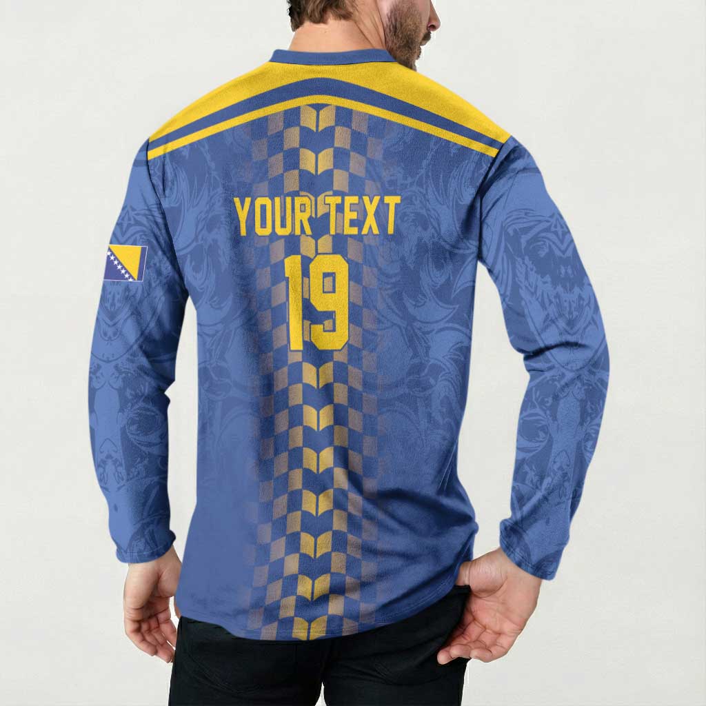 Custom World Football Bosnia and Herzegovina Button Sweatshirt Go Zmajevi Dragons Road To 2026