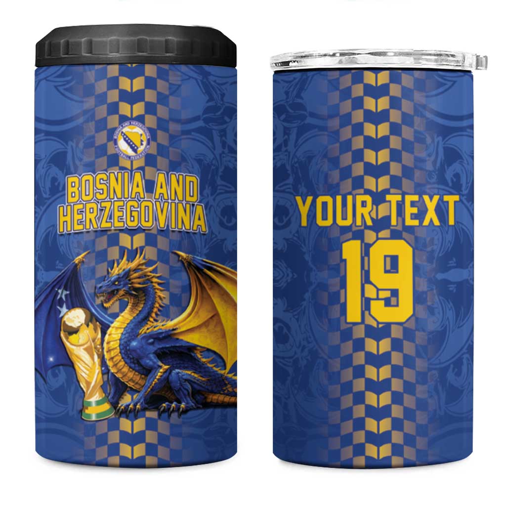 Custom World Football Bosnia and Herzegovina 4 in 1 Can Cooler Tumbler Go Zmajevi Dragons Road To 2026