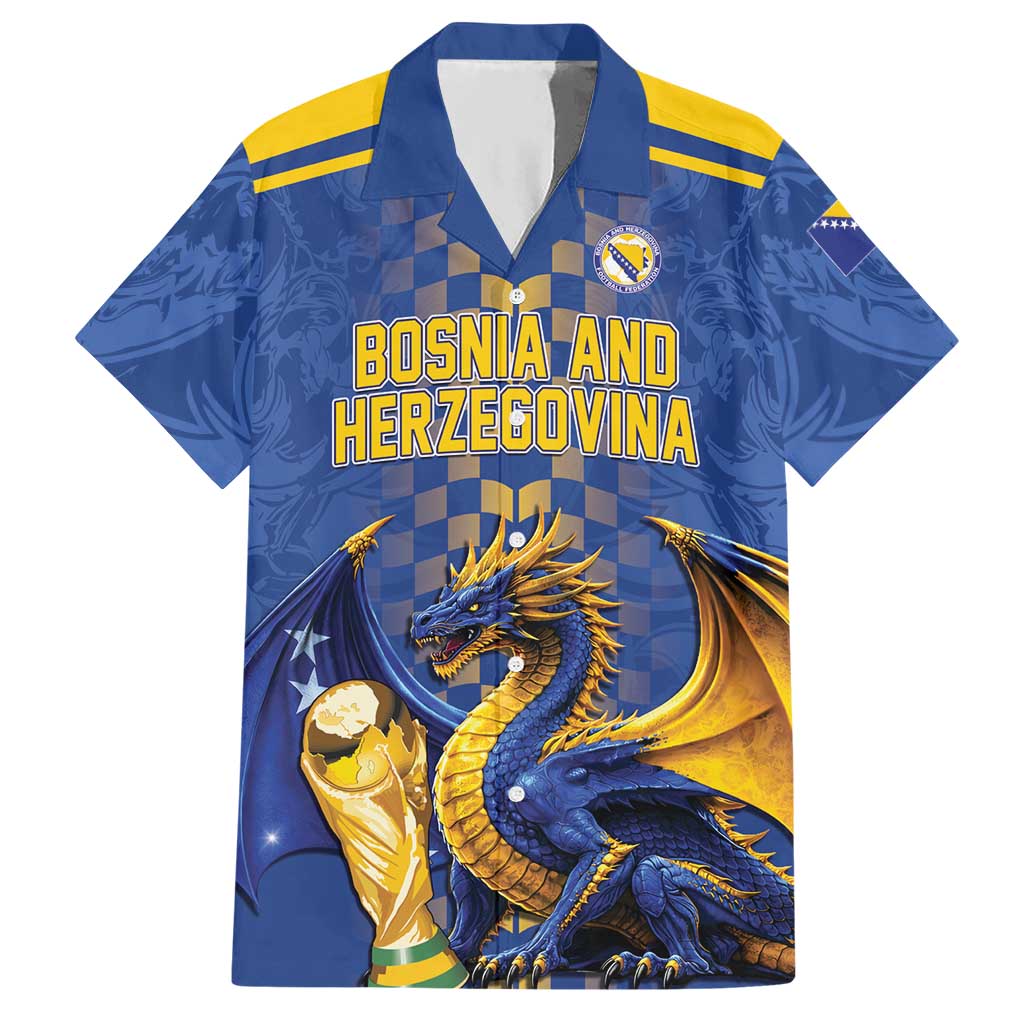 Custom World Football Bosnia and Herzegovina Hawaiian Shirt Go Zmajevi Dragons Road To 2026