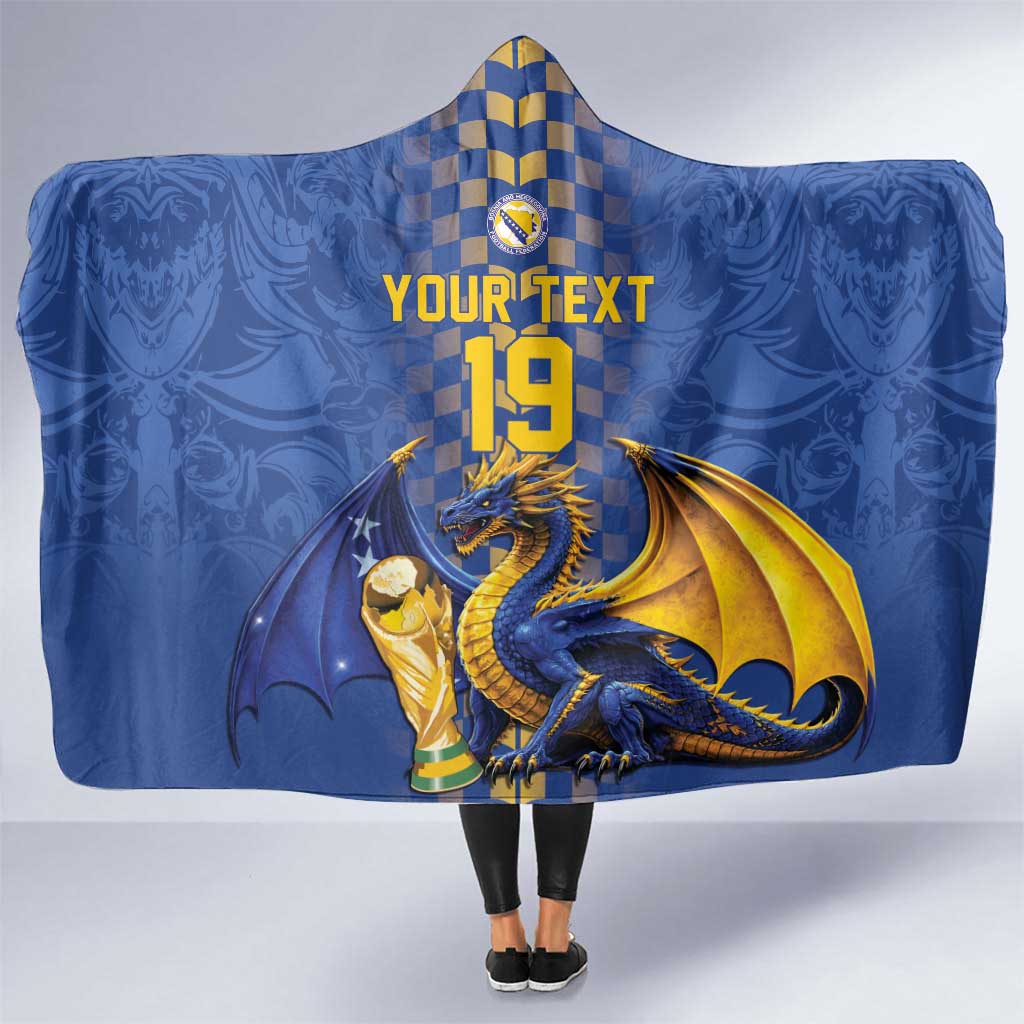 Custom World Football Bosnia and Herzegovina Hooded Blanket Go Zmajevi Dragons Road To 2026