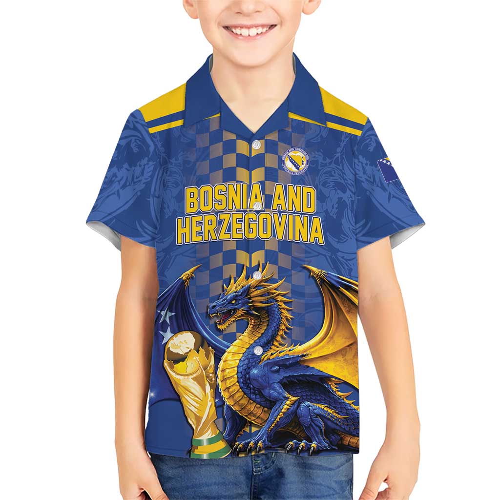 Custom World Football Bosnia and Herzegovina Kid Hawaiian Shirt Go Zmajevi Dragons Road To 2026