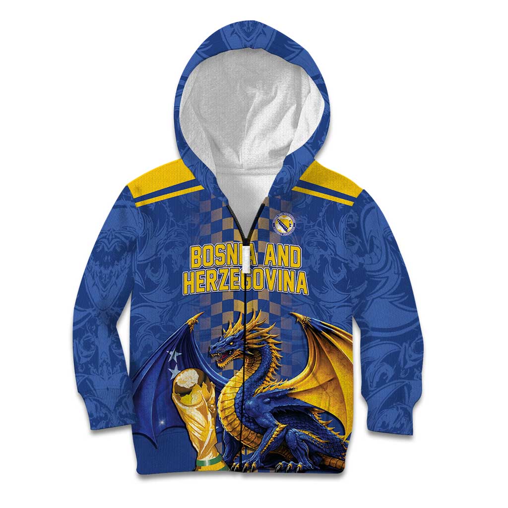 Custom World Football Bosnia and Herzegovina Kid Hoodie Go Zmajevi Dragons Road To 2026