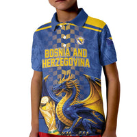 Custom World Football Bosnia and Herzegovina Kid Polo Shirt Go Zmajevi Dragons Road To 2026