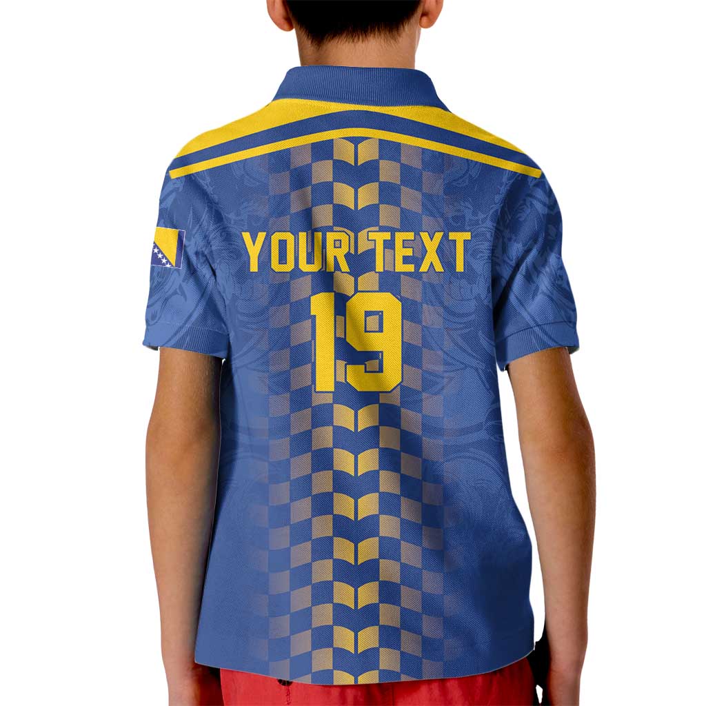 Custom World Football Bosnia and Herzegovina Kid Polo Shirt Go Zmajevi Dragons Road To 2026