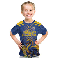 Custom World Football Bosnia and Herzegovina Kid T Shirt Go Zmajevi Dragons Road To 2026