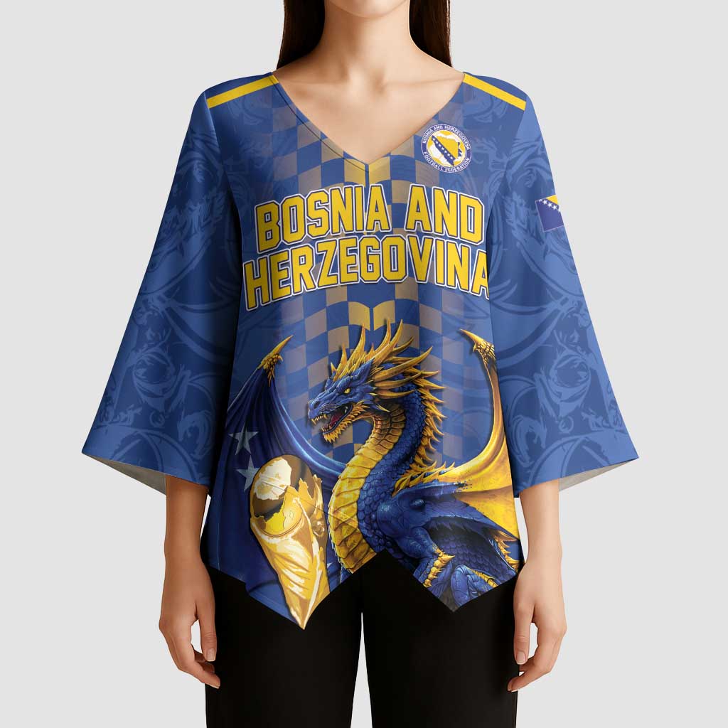 Custom World Football Bosnia and Herzegovina Kimono Sleeve Blouse Go Zmajevi Dragons Road To 2026