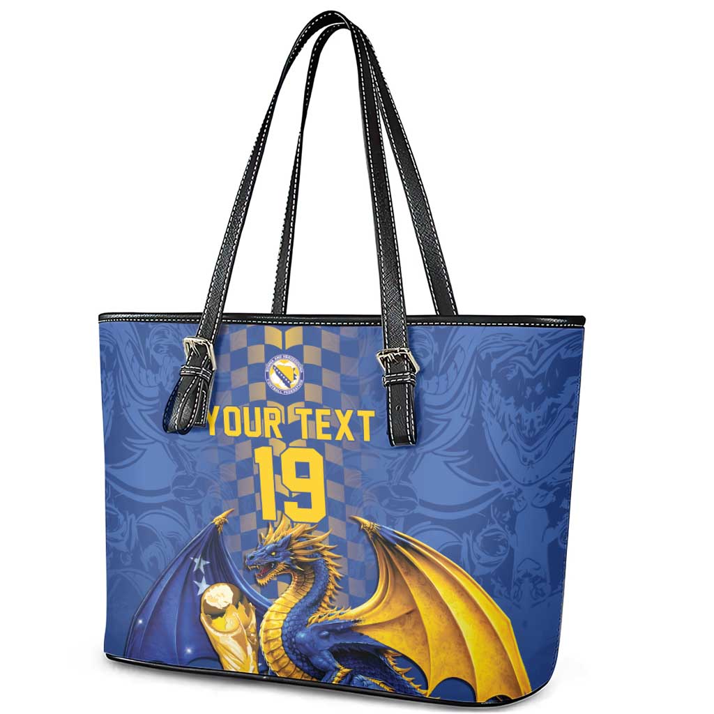 Custom World Football Bosnia and Herzegovina Leather Tote Bag Go Zmajevi Dragons Road To 2026