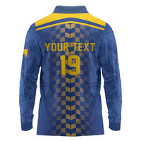 Custom World Football Bosnia and Herzegovina Long Sleeve Polo Shirt Go Zmajevi Dragons Road To 2026