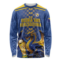 Custom World Football Bosnia and Herzegovina Long Sleeve Shirt Go Zmajevi Dragons Road To 2026
