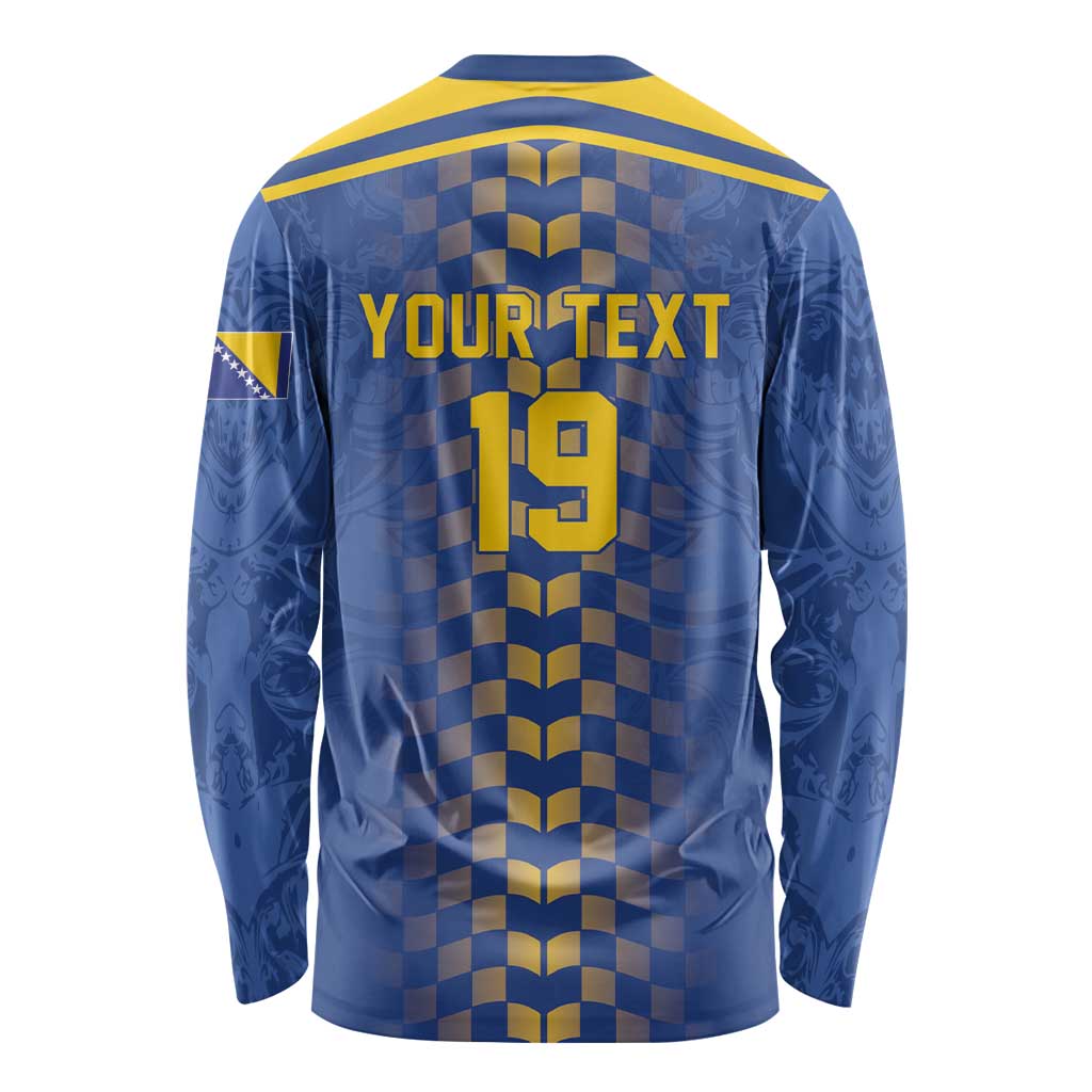 Custom World Football Bosnia and Herzegovina Long Sleeve Shirt Go Zmajevi Dragons Road To 2026