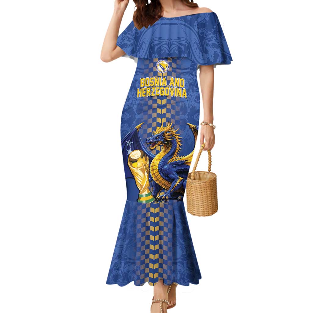 Custom World Football Bosnia and Herzegovina Mermaid Dress Go Zmajevi Dragons Road To 2026