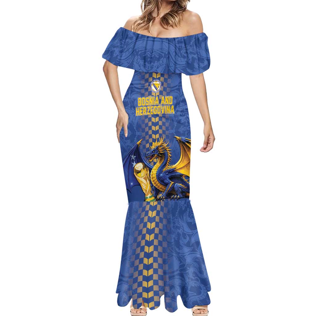 Custom World Football Bosnia and Herzegovina Mermaid Dress Go Zmajevi Dragons Road To 2026