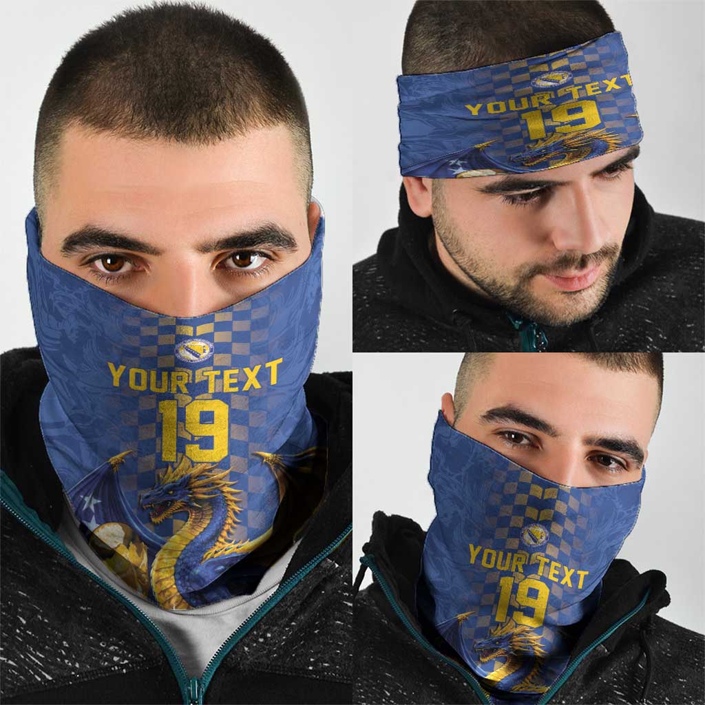 Custom World Football Bosnia and Herzegovina Neck Gaiter Go Zmajevi Dragons Road To 2026