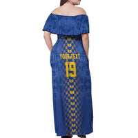 Custom World Football Bosnia and Herzegovina Off Shoulder Maxi Dress Go Zmajevi Dragons Road To 2026