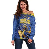 Custom World Football Bosnia and Herzegovina Off Shoulder Sweater Go Zmajevi Dragons Road To 2026