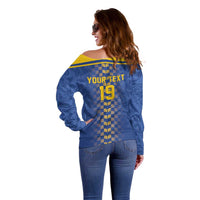 Custom World Football Bosnia and Herzegovina Off Shoulder Sweater Go Zmajevi Dragons Road To 2026