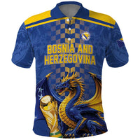 Custom World Football Bosnia and Herzegovina Polo Shirt Go Zmajevi Dragons Road To 2026