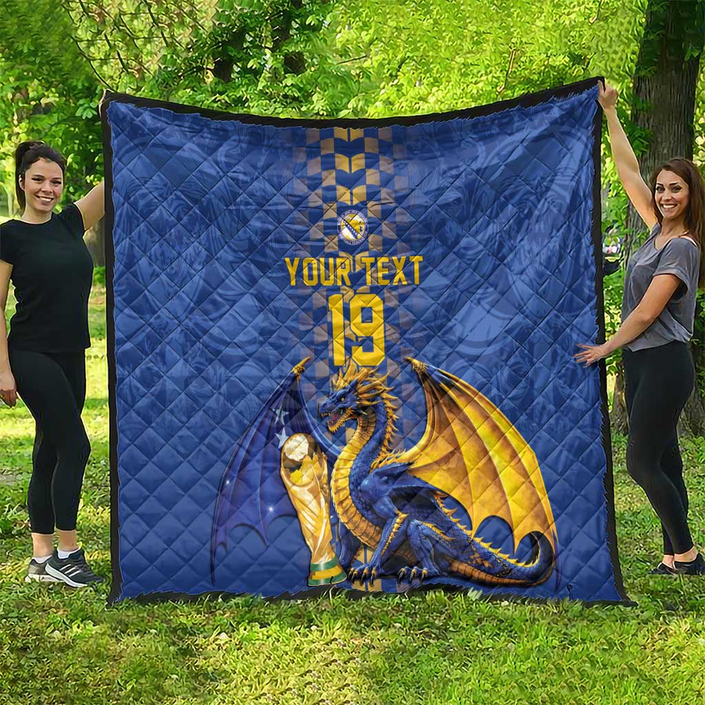 Custom World Football Bosnia and Herzegovina Quilt Go Zmajevi Dragons Road To 2026