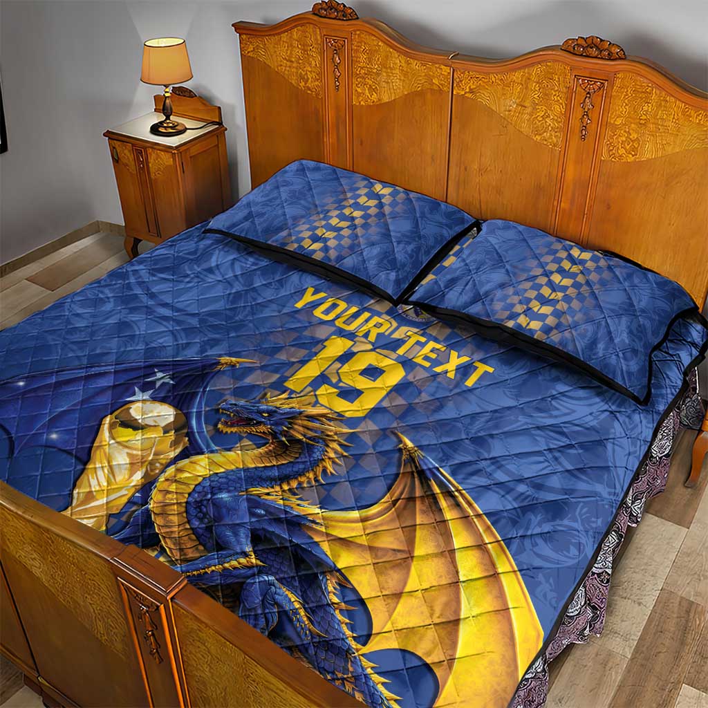Custom World Football Bosnia and Herzegovina Quilt Bed Set Go Zmajevi Dragons Road To 2026