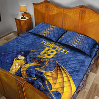 Custom World Football Bosnia and Herzegovina Quilt Bed Set Go Zmajevi Dragons Road To 2026