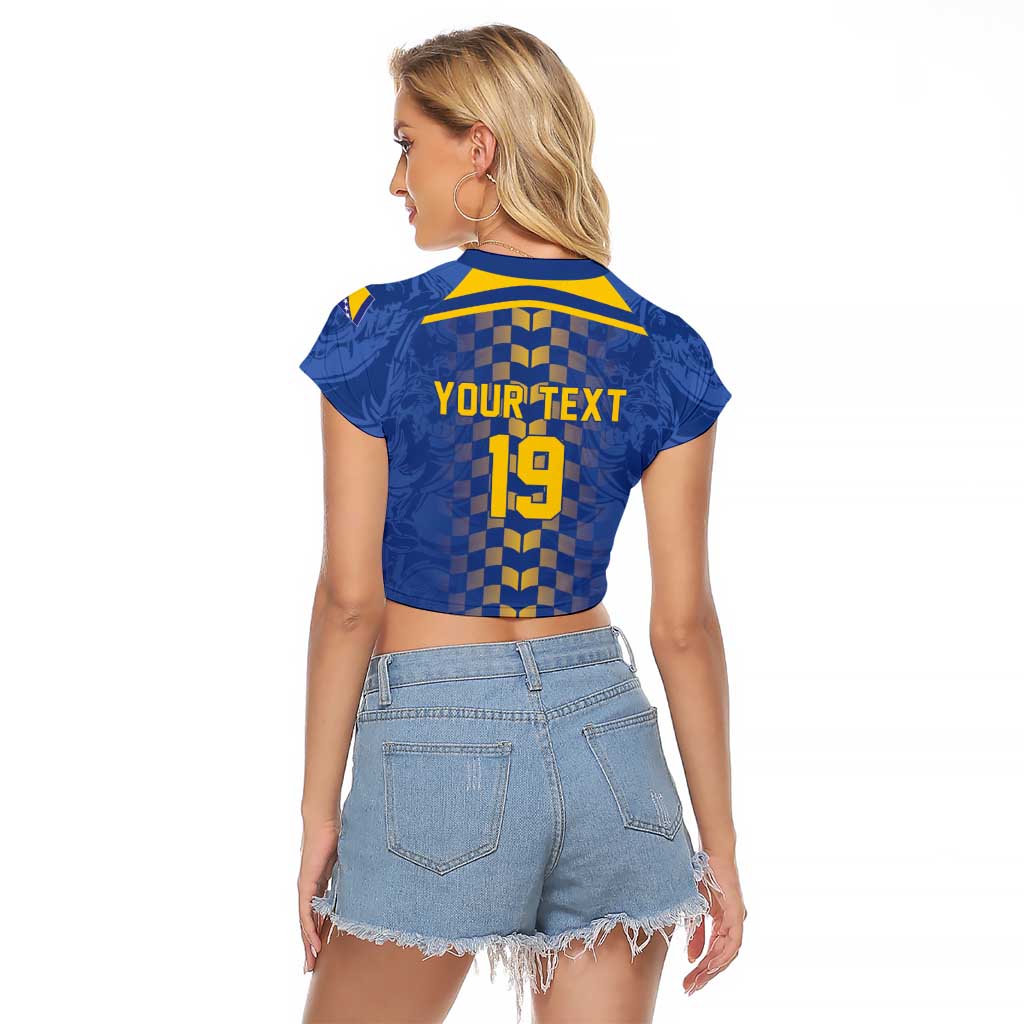 Custom World Football Bosnia and Herzegovina Raglan Cropped T Shirt Go Zmajevi Dragons Road To 2026