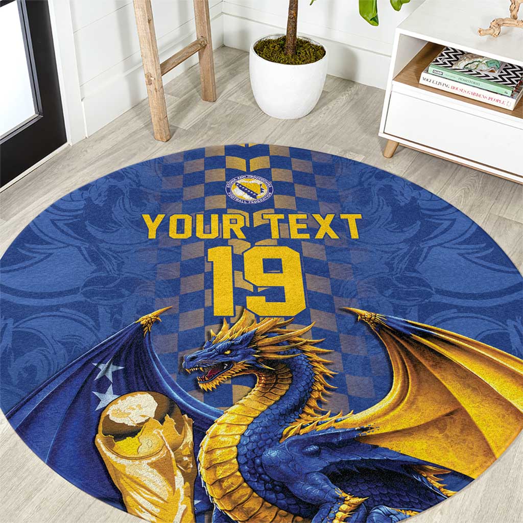 Custom World Football Bosnia and Herzegovina Round Carpet Go Zmajevi Dragons Road To 2026