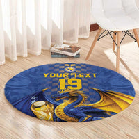 Custom World Football Bosnia and Herzegovina Round Carpet Go Zmajevi Dragons Road To 2026
