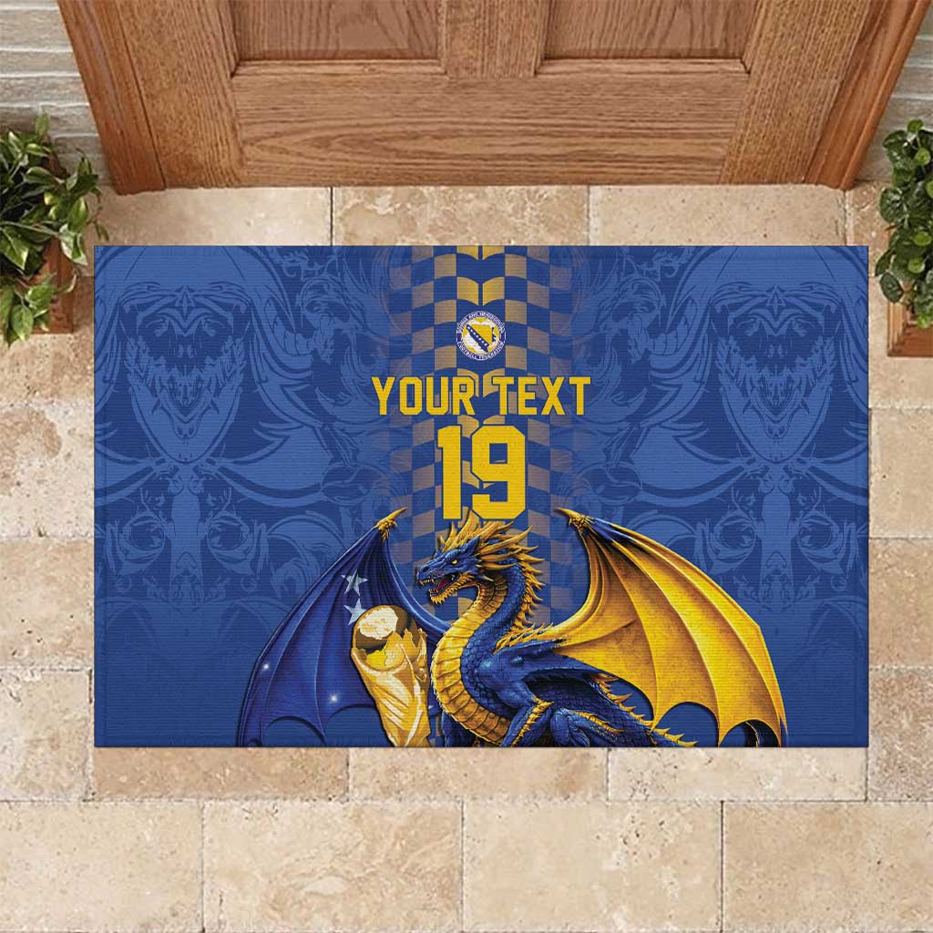 Custom World Football Bosnia and Herzegovina Rubber Doormat Go Zmajevi Dragons Road To 2026