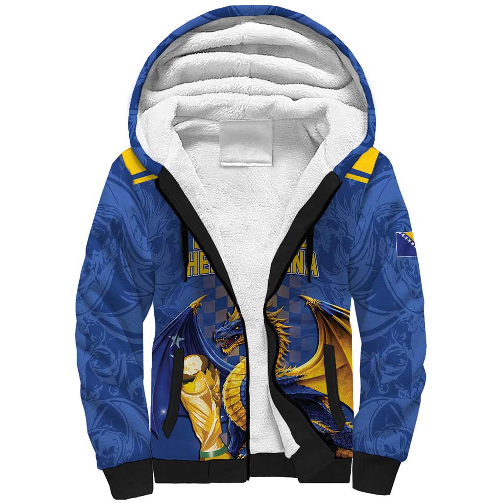 Custom World Football Bosnia and Herzegovina Sherpa Hoodie Go Zmajevi Dragons Road To 2026