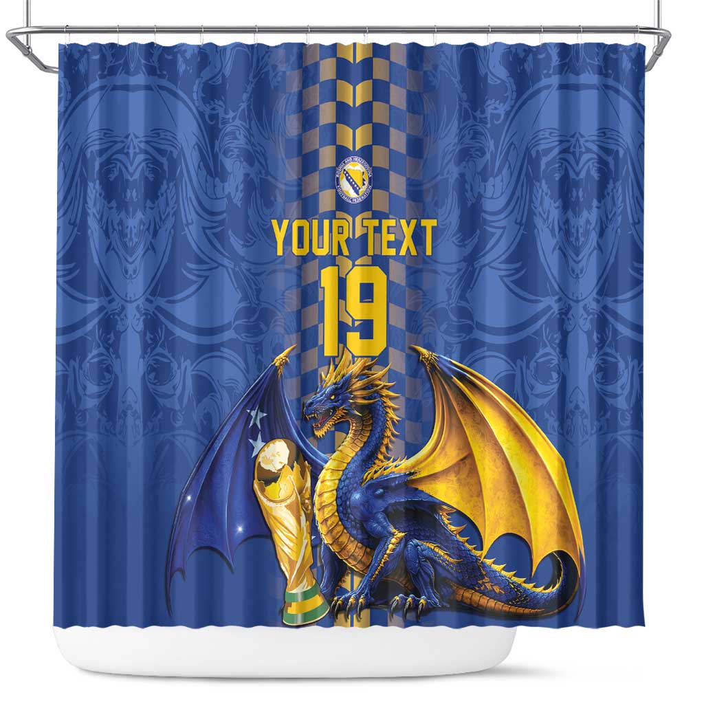 Custom World Football Bosnia and Herzegovina Shower Curtain Go Zmajevi Dragons Road To 2026