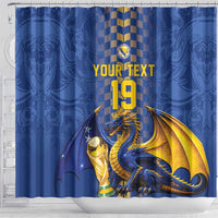 Custom World Football Bosnia and Herzegovina Shower Curtain Go Zmajevi Dragons Road To 2026