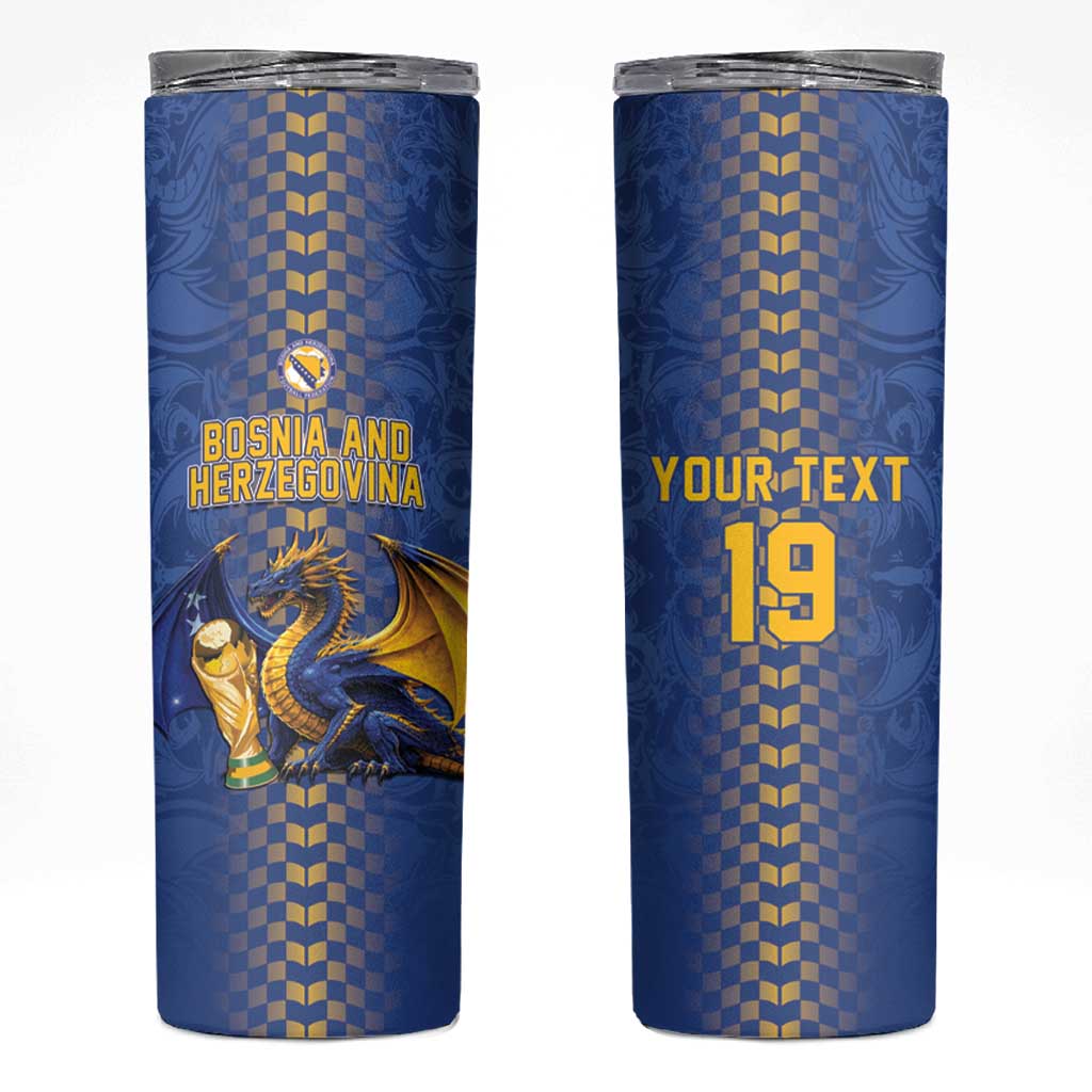 Custom World Football Bosnia and Herzegovina Skinny Tumbler Go Zmajevi Dragons Road To 2026