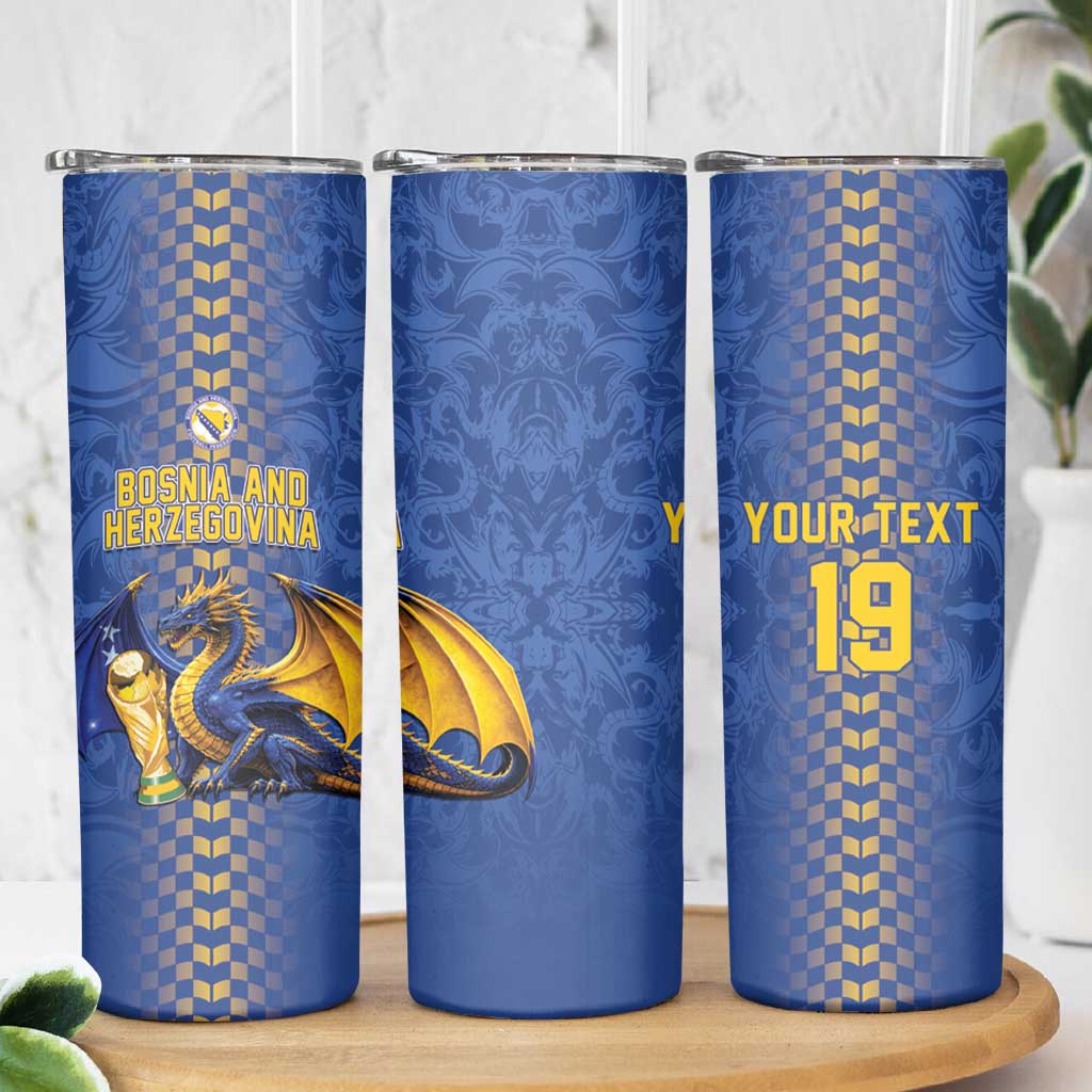 Custom World Football Bosnia and Herzegovina Skinny Tumbler Go Zmajevi Dragons Road To 2026