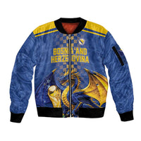 Custom World Football Bosnia and Herzegovina Sleeve Zip Bomber Jacket Go Zmajevi Dragons Road To 2026
