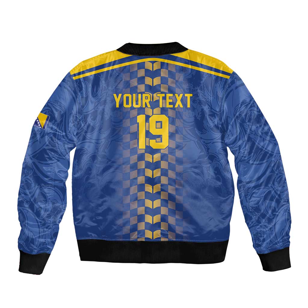 Custom World Football Bosnia and Herzegovina Sleeve Zip Bomber Jacket Go Zmajevi Dragons Road To 2026