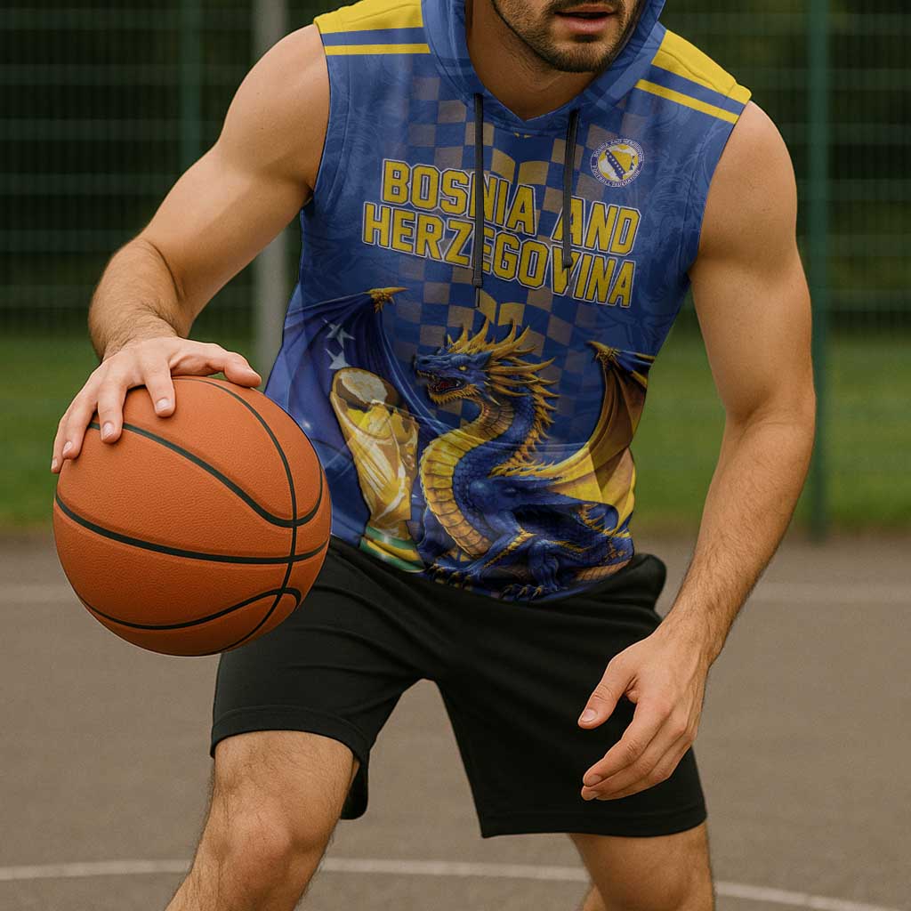 Custom World Football Bosnia and Herzegovina Sleeveless Hoodie Go Zmajevi Dragons Road To 2026