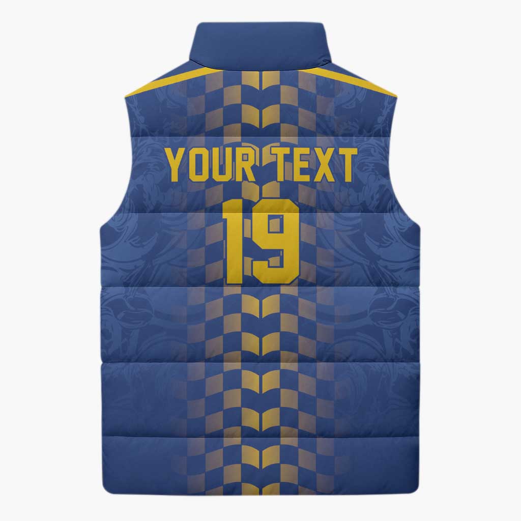 Custom World Football Bosnia and Herzegovina Sleeveless Puffer Jacket Go Zmajevi Dragons Road To 2026