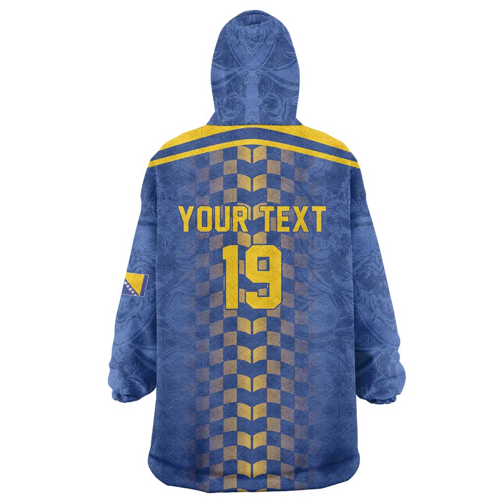Custom World Football Bosnia and Herzegovina Wearable Blanket Hoodie Go Zmajevi Dragons Road To 2026