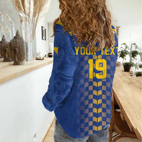 Custom World Football Bosnia and Herzegovina Women Casual Shirt Go Zmajevi Dragons Road To 2026