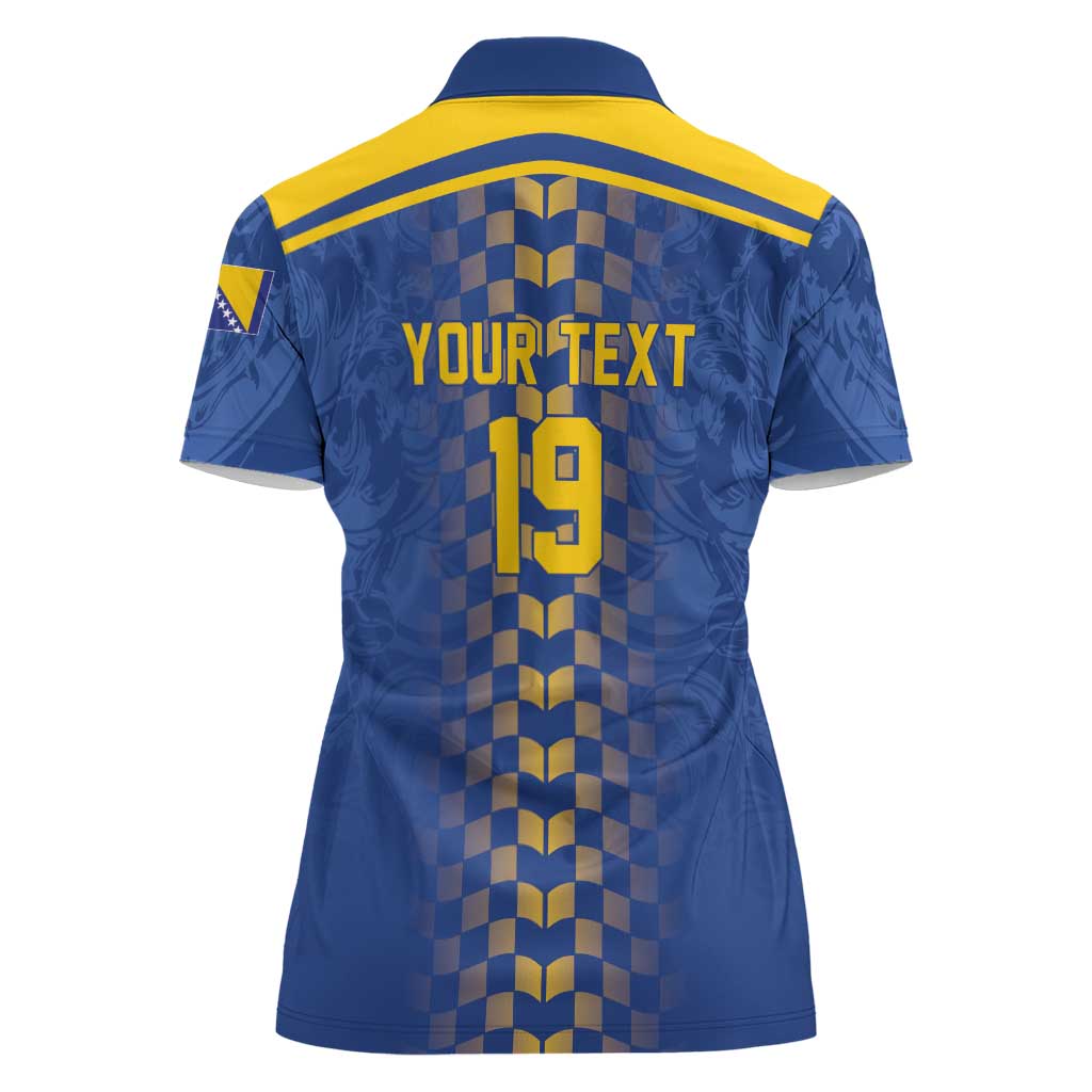 Custom World Football Bosnia and Herzegovina Women Polo Shirt Go Zmajevi Dragons Road To 2026