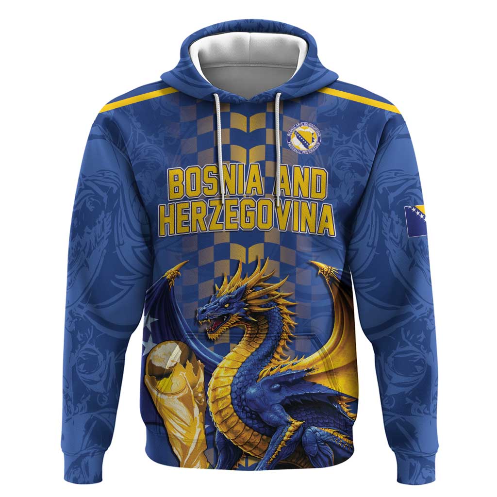 Custom World Football Bosnia and Herzegovina Zip Hoodie Go Zmajevi Dragons Road To 2026