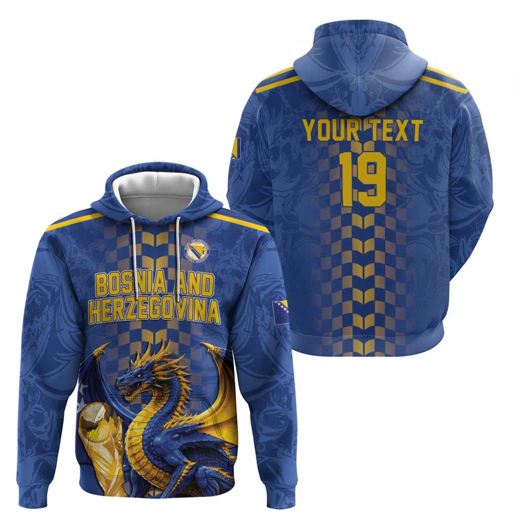 Custom World Football Bosnia and Herzegovina Zip Hoodie Go Zmajevi Dragons Road To 2026