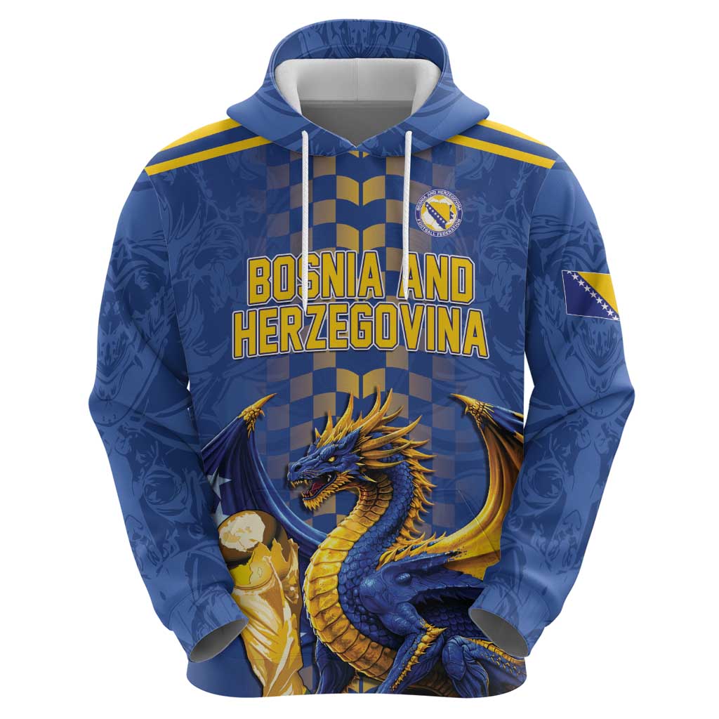 Custom World Football Bosnia and Herzegovina Zip Hoodie Go Zmajevi Dragons Road To 2026