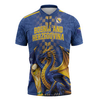 Custom World Football Bosnia and Herzegovina Zipper Polo Shirt Go Zmajevi Dragons Road To 2026